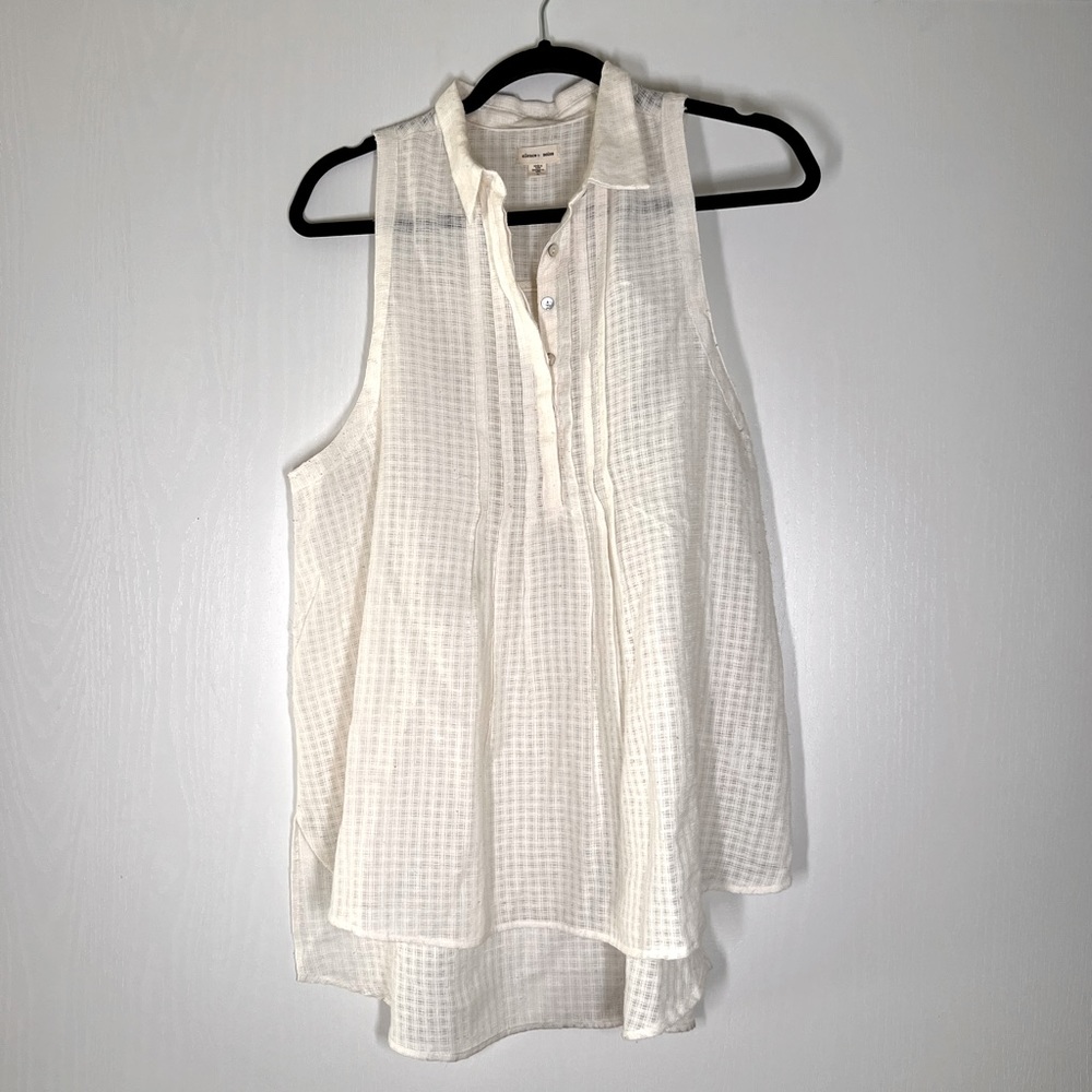 '90s button down sleeveless blouse by Silence + Noise. Cream White Size Large